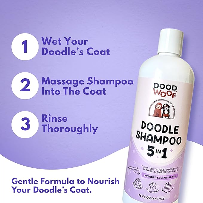 Dog Shampoo and Conditioner for Doodle - All Natural Dog Shampoo for Smelly Dogs, Sensitive Skin Pet Shampoo for Dogs, Goldendoodle, Doodles, Poodle, Puppy Shampoo and Conditioner - Dog Soap
