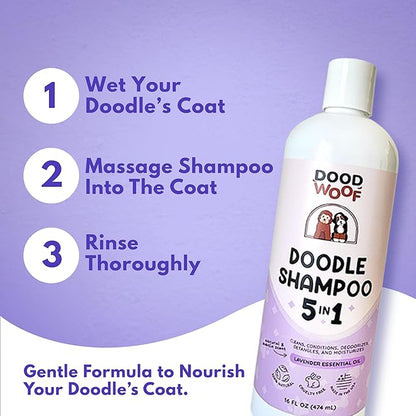 Dog Shampoo and Conditioner for Doodle - All Natural Dog Shampoo for Smelly Dogs, Sensitive Skin Pet Shampoo for Dogs, Goldendoodle, Doodles, Poodle, Puppy Shampoo and Conditioner - Dog Soap