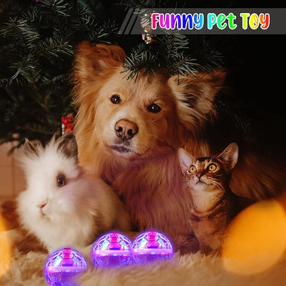 CHENGU 15 Pieces Ghost Hunting Light up Cat Balls Motion Activated Interactive Pet Toy Small LED Glowing Pet Ball for Animal Dog Running Activity Indoor Supplies, 1.38 x 1.5