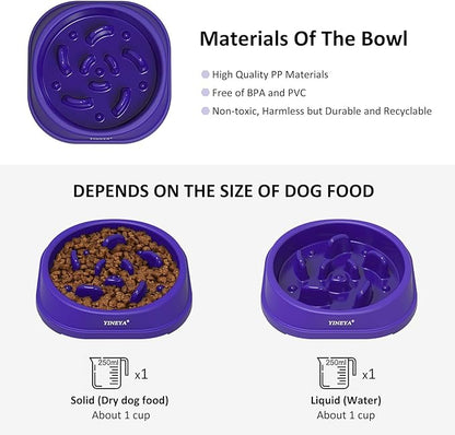 Anti-Choking Slow Feeder Dog Bowls Small Size Dog, Slow Feeder Cat Bowl, Supplies and Puzzle for Pet