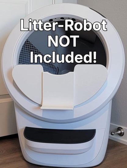 Pee Guard Max Shield Step for Litter-Robot 4 : Anti-Flicking, One-Piece Design (White Pee Guard w/Leveler)