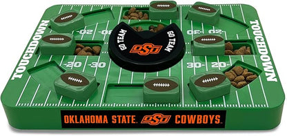 Pets First NCAA Oklahoma State Large Puzzle Toy, New Size, Interactive Dog Treat & Slow Feeding Toy