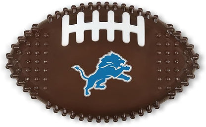 NFL Detroit Lions Mega- Chew Hard Nylon Bacon-Flavored Dog Bone Football Chew Toy Interactive Tasty Fun Dog Chewy Toys Indestructible Strong Durable Tough Pet Biting Playtoy for Aggressive Chewers