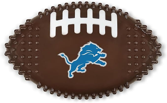 NFL Detroit Lions Mega- Chew Hard Nylon Bacon-Flavored Dog Bone Football Chew Toy Interactive Tasty Fun Dog Chewy Toys Indestructible Strong Durable Tough Pet Biting Playtoy for Aggressive Chewers
