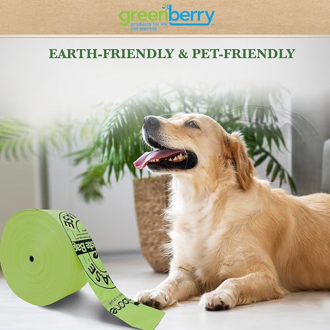 Greenbone BioBase Pull and Go Poop Bags 300 Bag Roll Unscented For Home or Yard Box Dispenser