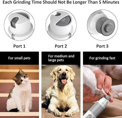 Dog Nail Grinder by Pet Republique - 2 Speed Electric Rechargeable Nail Grinder - Gentle, Quiet, Low, Painless Nail Trimmer - Multi-Setting Grinder for Any Small or Medium Dog, Cat, and Pet Claw