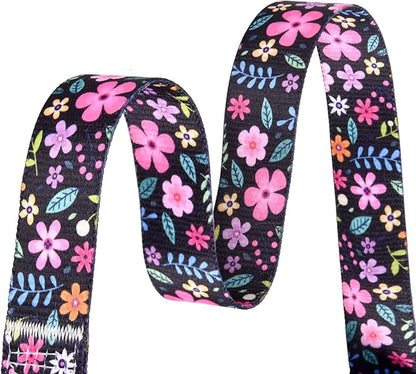 Dog Collar with Bohemia Floral Tribal Geometric Patterns - Soft Ethnic Style Collar Adjustable for Small Medium Large Dogs(Floral,XS)