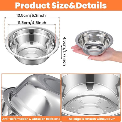 36 Pcs Stainless Steel Dog Bowls, 10 oz Metal Pet Food and Water Bowls, Dishwasher Safe Feeder Replacement Bowl for Kennel Crate