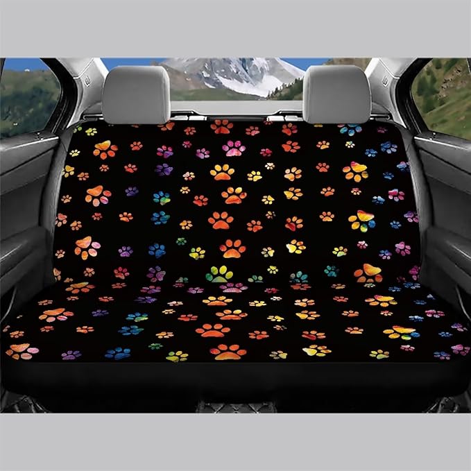 AFPANQZ Floral Design Car Seat Covers for Back Seat for Womens Car Rear Seat Covers Protector Car Interior Accessories Soft Cushion Cover Decorations Cloth Backseats Rear Seat Cushion