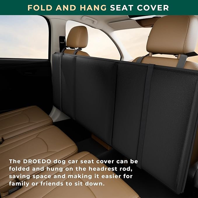 Hard Bottom Car Seat Cover for Dogs,Holds up to 500lbs,Waterproof Back Seat Extender for Dogs,Large Dog Hammock for Car SUV Truck,Dog Car Seat Cover with Travel Cooler Bag,Designed in The USA