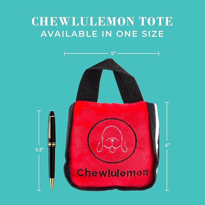 Haute Diggity Dog Chewlulemon Tote, Plush Designer Dog Toys with Interactive Squeaker, Stimulating Pet Enrichment, Machine-Washable & Safe Materials for All Breeds, One Size