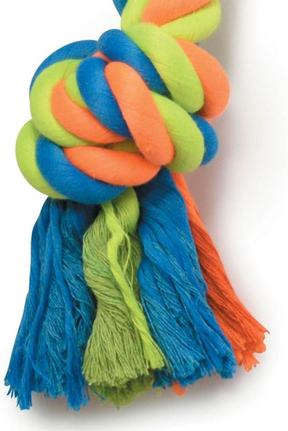 Grriggles Mighty Bright Tug Rugged Rope Dog Chew Toy, Double Tug- 22"L