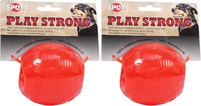 SPOT Play Strong Bones Chew Toys and Ball Toys for Dogs - Great for Aggressive Chewers and Puppies - Ball - Small (Pack of 2)