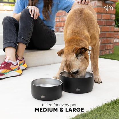Simple Modern Stainless Steel Pet Water Bowl for Dogs & Cats | Reusable Insulated Stainless Steel Food Bowls for Dog Cat | No Tip No Slip BPA Free | Bentley Collection | Large (64oz) | Riptide
