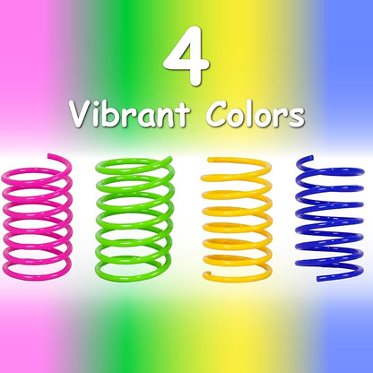 Cat Spring Toy, 13 Pcs Cat Kittens Toys Plastic Colorful Coil Spiral Springs for Swatting, Biting, Hunting, and Active Healthy Play Interactive Toys Indoor Cats