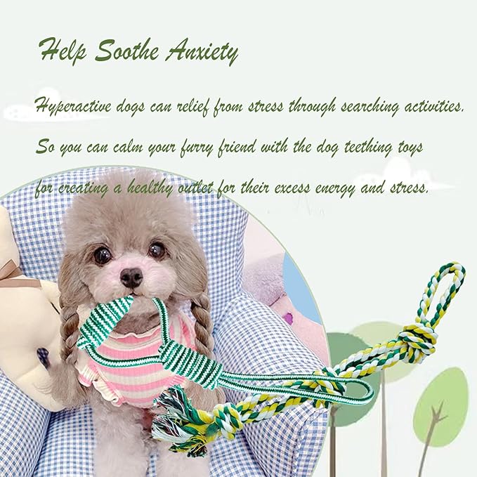 2 Packs Dog Rope Toys, Interactive Toys Dog Chew Toy for Large Breed to Consume Energy, Relief Stress& Dental Cleaning (A)