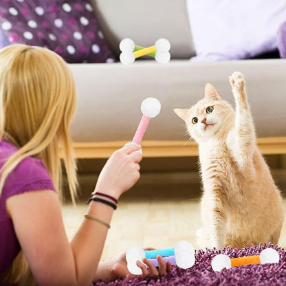 CiyvoLyeen Swabs Catnip Toys Set of 6 Soft Plush Kicker Toys - Interactive Kitty Kick Sticks for Cat Lovers Gift - Sturdy Teething Chew Toy