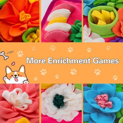 Snuffle Mat for Dogs, Sniff Mat Slow Feeding Mat for Small Pets Cats, Rabbits - Help Stress Relief and Training - Stimulate Your Pet's Foraging Skills! (Bright Pink)