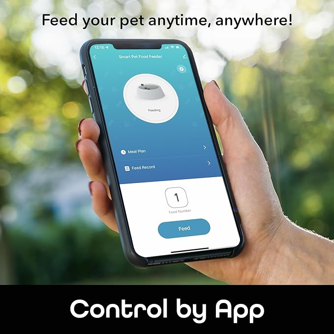 Geeni Smart Pet Feeder for Wet or Dry Food, 5-Meal Automatic Dog and Cat Feeder with Ice Packs, Programmable Timer, Battery Backup, Alexa and Google Home Compatible, White