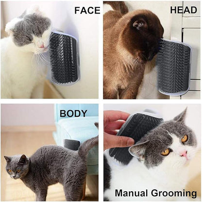 3.0 Softer Cat Self Groomer with Catnip, Dog Cat Corner Groomer,Wall Corner Scratcher Comb,Grooming Massage Brush, Perfect Scratch Massager Tool for Long & Short Fur Kitten/Puppy (4 Pack)