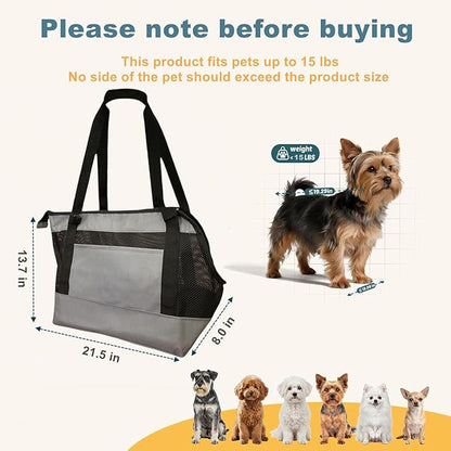 Dog Purse Carrier for Small Dogs with Pocket,Dog Carriers Soft Sided,Pet Carrier Purse for Puppy and Cats Up to16 lbs,Dogs and Puppies Tote Bag Carrier,Collapsible Travel Puppy Carrier