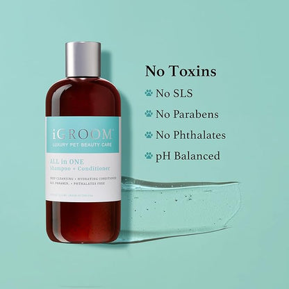 iGroom All-in-One Dog Shampoo + Conditioner, Luxury Pet Beauty Care, Deep Clean All Coat Types, Hydrate and Condition Coat, Made in the USA, Gallon