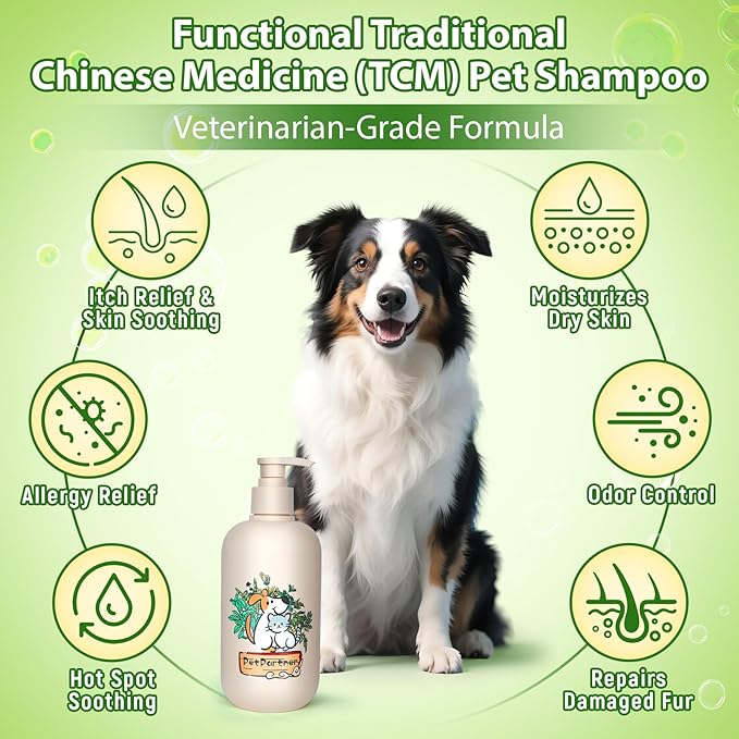 Cat and Dog Shampoo Conditioner, Hypoallergenic Medicated Puppy Shampoo，Veterinary Formula Dog Shampoo for Allergies and itching，Itchy Skin Relief for Smelly Dogs, Natural Sensitive Skin Care