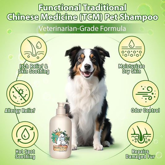 Cat and Dog Shampoo Conditioner, Hypoallergenic Medicated Puppy Shampoo，Veterinary Formula Dog Shampoo for Allergies and itching，Itchy Skin Relief for Smelly Dogs, Natural Sensitive Skin Care