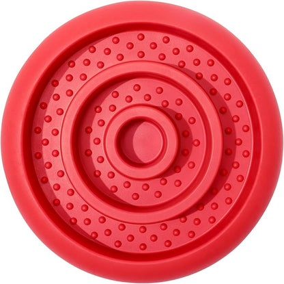 Slow Feeder Lick Mat for Dogs - Keep Them Busy - Natural Rubber Dog Frozen Treat Toys - Durable Interactive Enrichment Toys - Licking Dish for Dog De-Stressing, Red