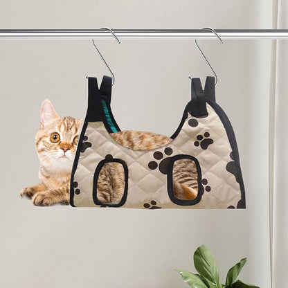 Pet Dog Grooming Hammock with Hanging Hook Cat Dog Restraint Bag Puppy Holder Cat Grooming Hammock Helper for Bathing Trimming Ears Cleaning, M