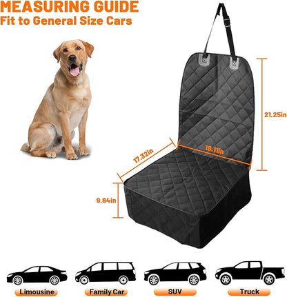 Pet Front Seat Cover, 2 in 1 Bucket Style Dog Booster for Medium Size and Small Dogs, Watertight Non-Slip Dog Car Seat Protector for Cars, Trucks, SUV Black
