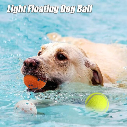 Dog Balls for Aggressive Chewers: Mini Tennis Balls for Dogs, Small Breed - Indestructible, Floating, Bouncy, Odourless, 2.5" (4 Pack)