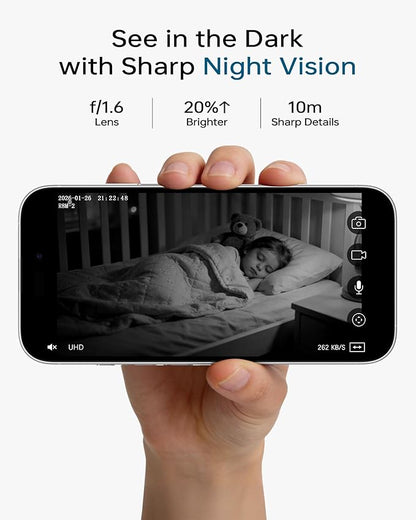 FOSCAM 4K Indoor Camera, Full Space Sense WiFi Camera with 360° Radar Auto-Tracking Baby & Pet Camera - No-Blind-Spot View, One Touch Call, Human/Motion/Sound Detection, Compatible with Alexa (Black)
