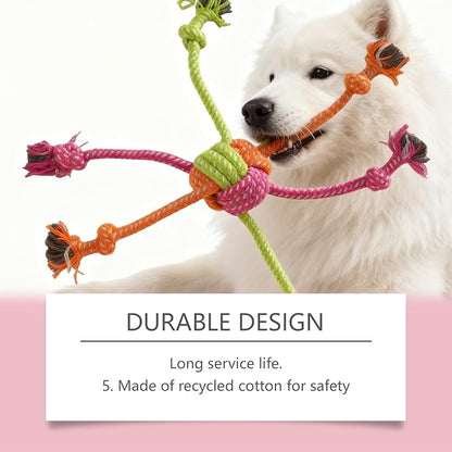 30 Inch Dog Rope Toy for Tug of War, Heavy-Duty Braided Cotton Rope Toy for Medium & Large Dogs, Interactive Chew & Dental Cleaning Toy