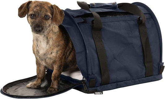 SturdiBag Pro 3.0 Pet Travel Carrier for Cats and Dogs – Soft-Sided with Safety Clips and Seatbelt Straps for Airplane or Car Travel | Medium, Navy