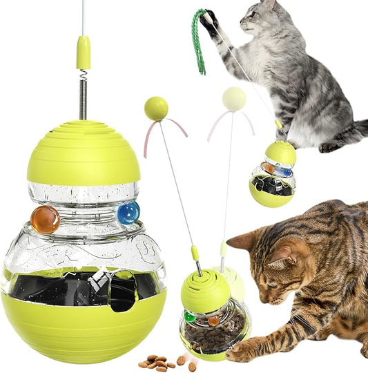 TLKNG Cat Toy for Indoor Cats Wobble Treat Dispenser Ball Kitten Food Dispenser & Puzzle Feeder Balls & Enrichment Toys & Mental Stimulation Interactive Brain Game
