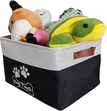 Large Dog Toy Basket Collapsible Dog Toy Box Shape Keeping Rectangle Dog Toy Bin for Pet Toys, Accessories