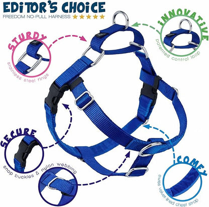2 Hounds Design Freedom No Pull Dog Harness, Harness ONLY, Royal Blue, Medium (1" Wide)