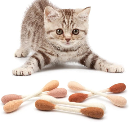 Glaciart One Swabs Cat Toys with Catnip - 6 Pk | Durable for Chew, Cute Cat Toys Interactive Kitty for Boredom, Exercise, & Play | Filled w/Organic Catnip for Anxiety & as Digestive Aid | Gift Idea