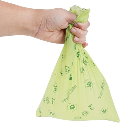 Dog Waste Bags - 100% real compostable dog poop bags, biodegradable poop bags, bolsas para perros popo - Odorless, easy to tear apart, leak proof and unscented, 270 count
