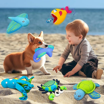Rope Dog Toys, Floating Dog Toys with Rope for Indoor or Outward Play, Fish Interactive Dog Gifts for Small and Medium Dogs