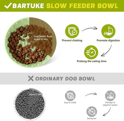 Dog Lick Bowl, Slow Feeder Dog Bowl Licking Mat for Small to Large Dogs, BPA-Free Non-Slip Silicone Slow Feeder Treat Dispenser for Anxiety Relief, Freezer & Dishwasher Safe (Green, 8.3"x2.6")