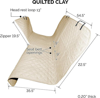 Furhaven Universal Water-Resistant Quilted Hammock-Style Backseat or Cargo Area Protector - Clay, One Size