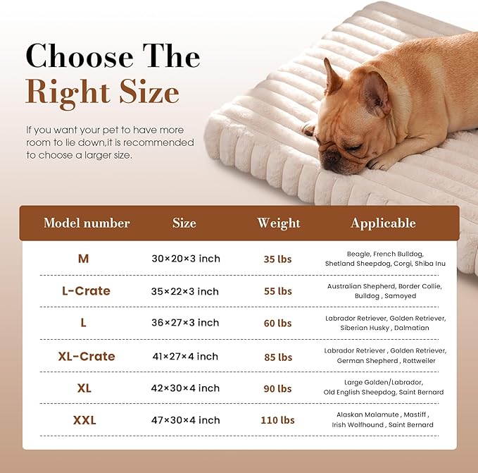 Dog Beds for Extra Large Sized Dog, Orthopedic Pet Bed with Waterproof Lining, Soft Short Plush Surface & Egg Crate Foam, Machine Washable Pet Mat with Removable Cover & Anti Slip Bottom