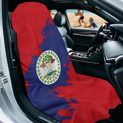 SEANATIVE Flag of Belize Seat Cover Universal Car Sport Towel Seat Cushion Sweat-Absorbent Towel Cloth Suitable for All Seasons Beach Seat Cover Washable