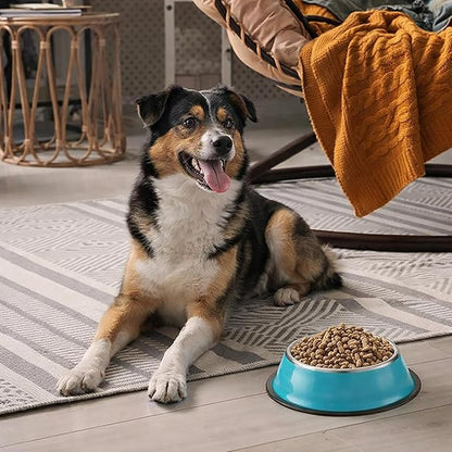 Roshtia 6 Pcs 18 oz Stainless Steel Dog Bowl, Dog Food Water Bowl with Anti Skid Silicone Base Stackable Dishwasher Safe Pet Puppy Dishes for Medium Large Dogs Cat Multipet Families