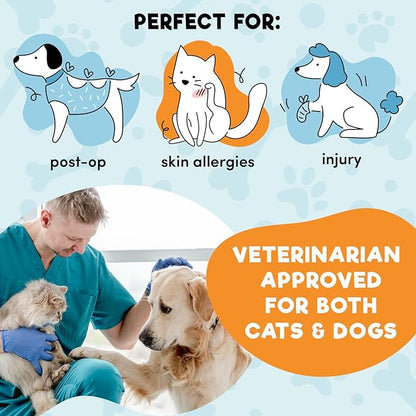 BENCMATE Inflatable Dog Cone Collar Alternative, Soft Dog Cone for Small Medium Large Dogs and Cats, Neck Recovery ECollar Donut Collar After Surgery (Medium, Orca)