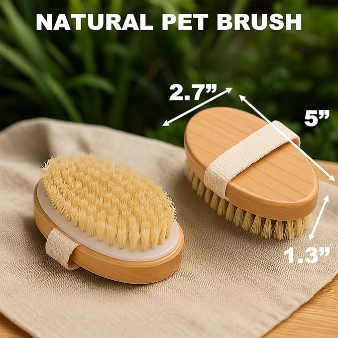 Dog Cat Brush for Short Hair Pet, TWPER Soft Boar Bristle Pet Palm Grooming Brush Gentle Hair Removal Massage