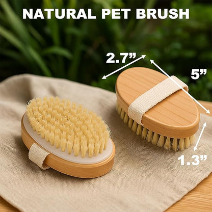 Dog Cat Brush for Short Hair Pet, TWPER Soft Boar Bristle Pet Palm Grooming Brush Gentle Hair Removal Massage
