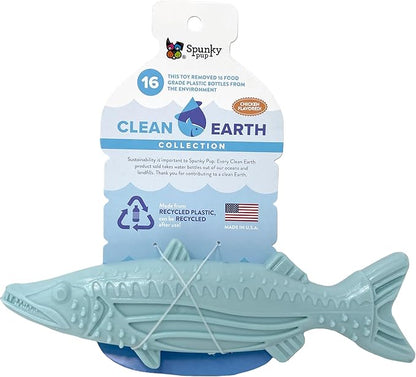 Spunky pup Clean Earth Heavy Duty Dog Chew Toys for Aggressive Chewers - Recycled, Made in USA, Barracuda